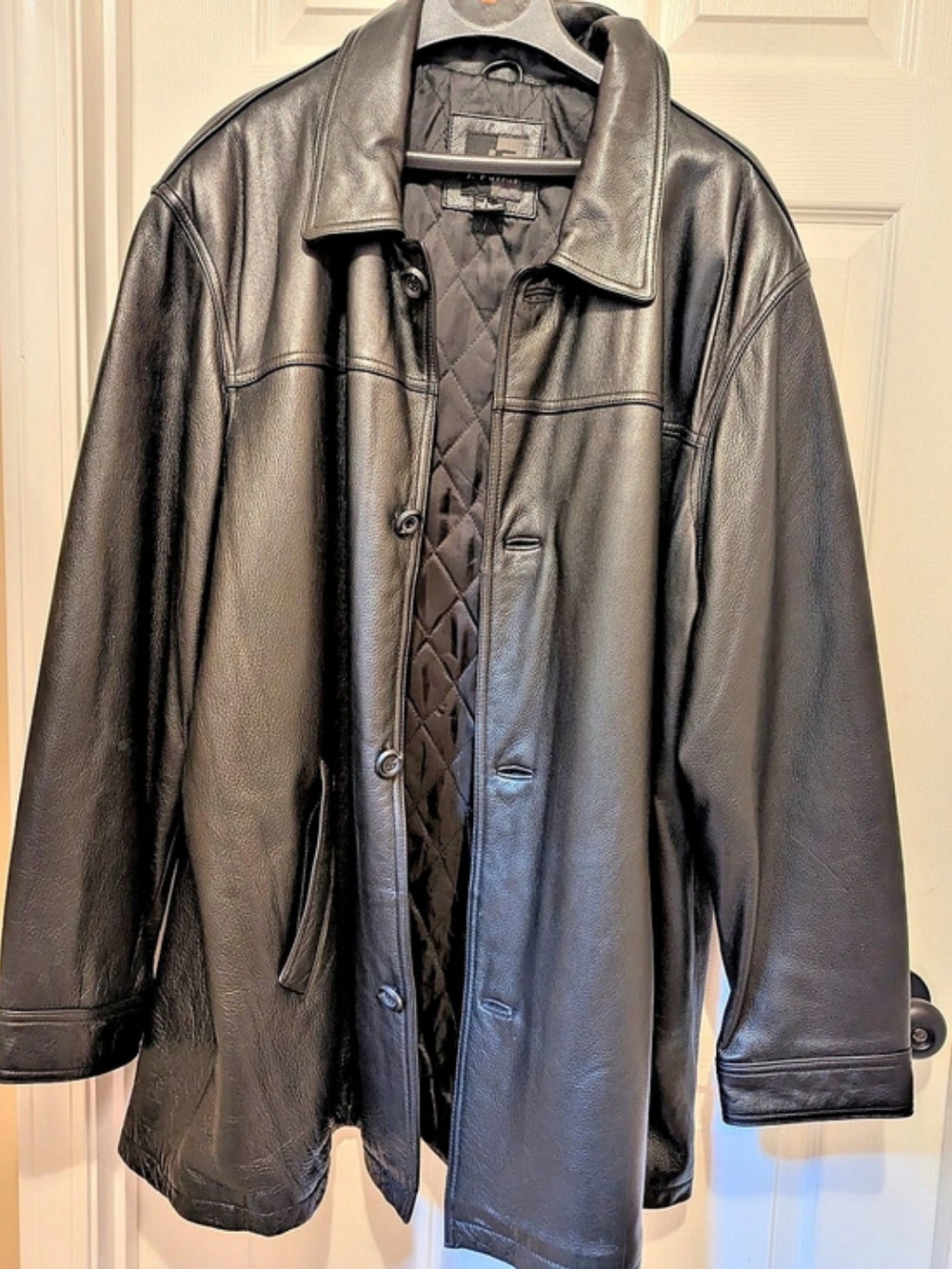 J. Ferrarr Men's Leather Jacket Black Size 2XL Like New